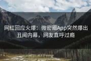 网红回应火爆：微密圈App突然爆出丑闻内幕，网友直呼过瘾