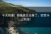 今天刚爆！杨晨晨又出事了，怒赞冲上热搜！