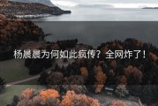 杨晨晨为何如此疯传？全网炸了！