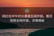 网红在中午时分遭遇丑闻炸锅，樱花视频全网炸锅，详情揭秘