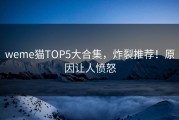 weme猫TOP5大合集，炸裂推荐！原因让人愤怒