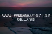 哈哈哈，微密圈破解太吓傻了！竟然原因让人愤怒