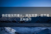 微密猫突然爆火，网友怒赞：居然是这种操作