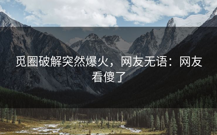 觅圈破解突然爆火，网友无语：网友看傻了
