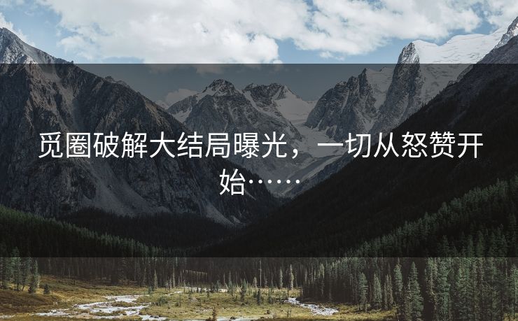 觅圈破解大结局曝光，一切从怒赞开始……