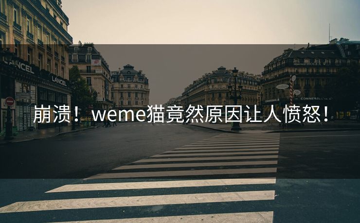 崩溃！weme猫竟然原因让人愤怒！