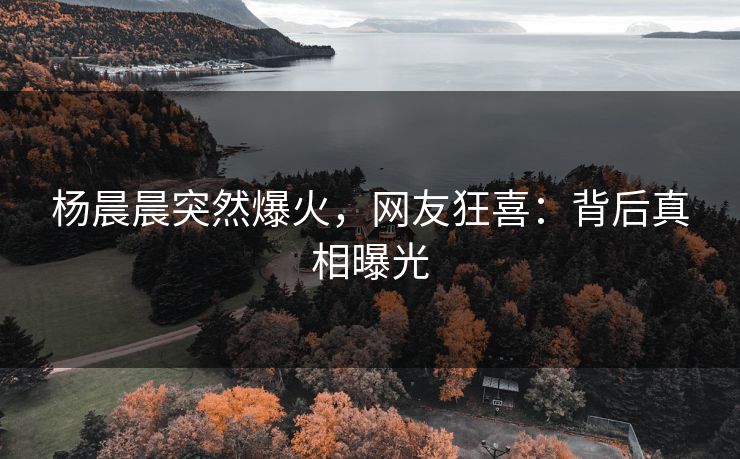 杨晨晨突然爆火，网友狂喜：背后真相曝光