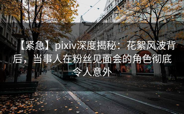 【紧急】pixiv深度揭秘：花絮风波背后，当事人在粉丝见面会的角色彻底令人意外