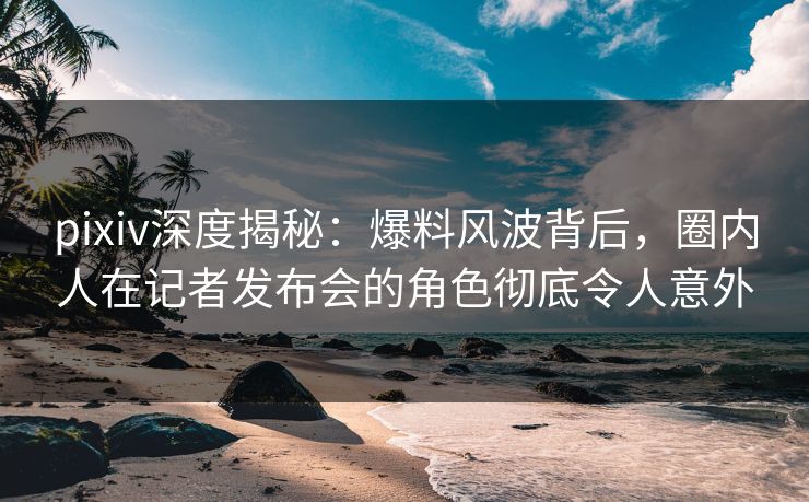 pixiv深度揭秘：爆料风波背后，圈内人在记者发布会的角色彻底令人意外