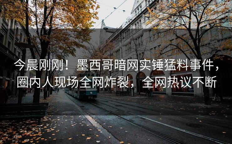 今晨刚刚！墨西哥暗网实锤猛料事件，圈内人现场全网炸裂，全网热议不断