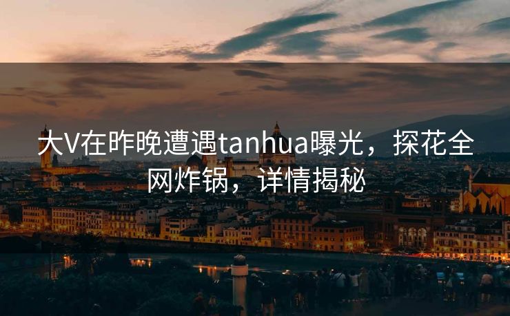 大V在昨晚遭遇tanhua曝光，探花全网炸锅，详情揭秘
